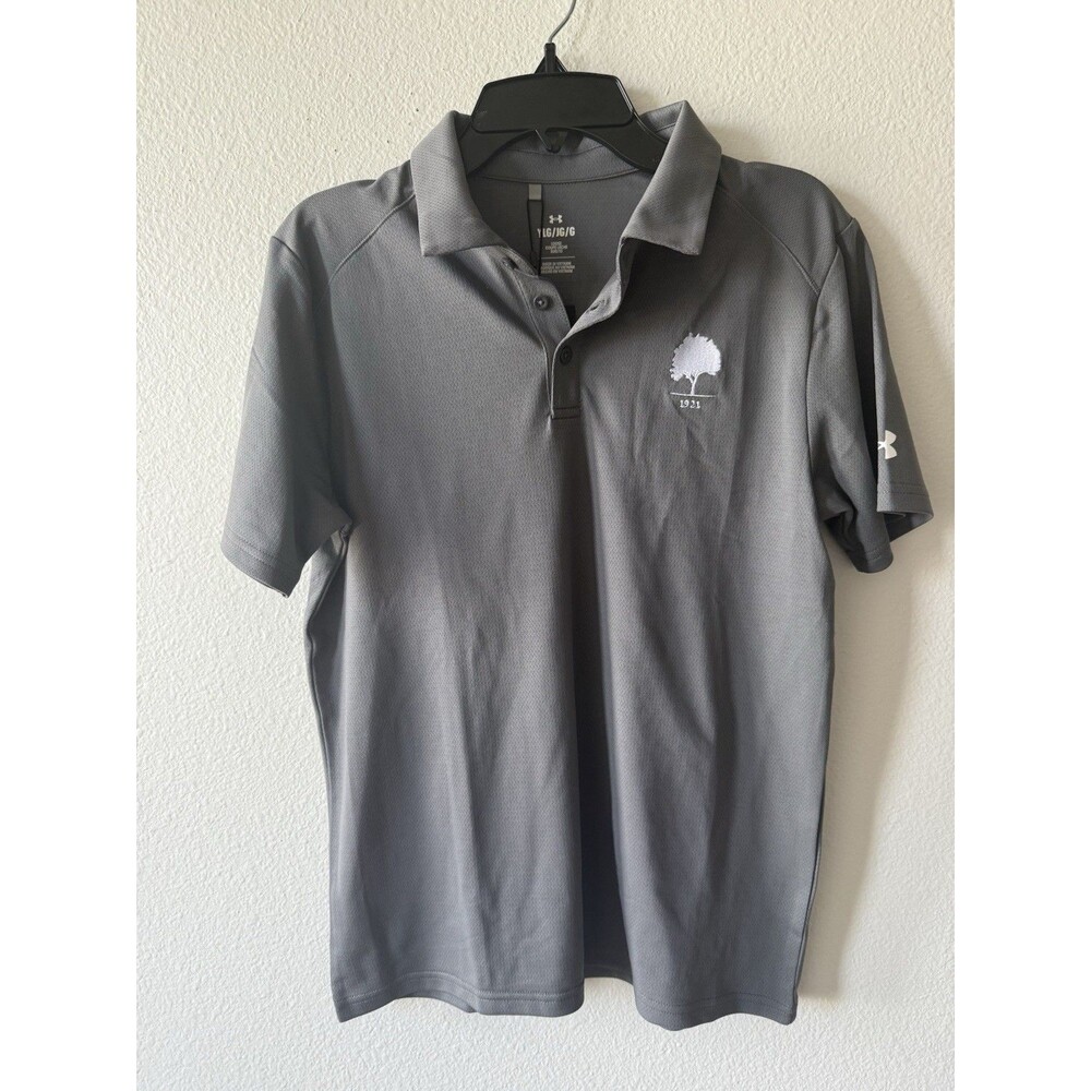 Under Armour Youth Boy's Polo Shirt Gray, Size Large, NWT, Tree Logo Embroidered